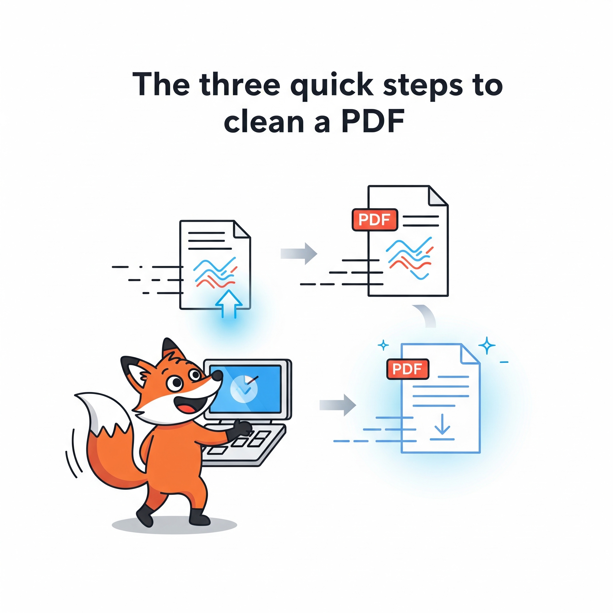 Los tres rápidos pasos para limpiar tu PDF con QuitarAnunciosPDF.com