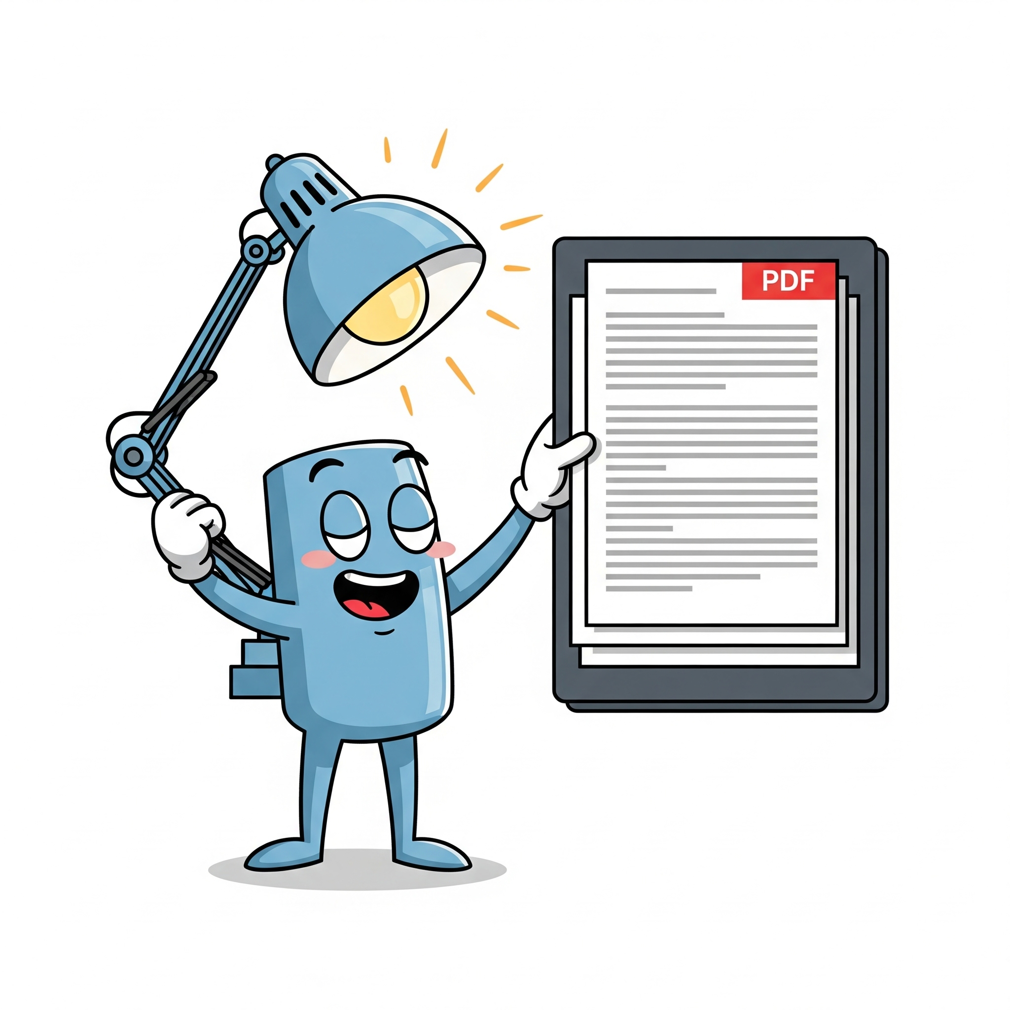 Estudiante aliviado y feliz con un PDF libre de anuncios